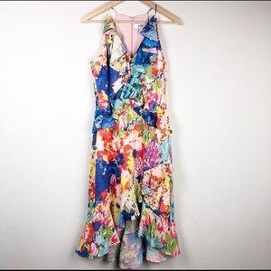 Belle Badgley Mischa Faith Printed Ruffle Dress